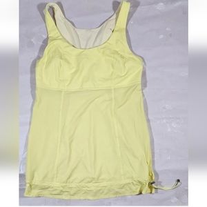 Lululemon Run Ta Ta Topper Tank Women Sz 6 Sheer Lemon Zest Sleeveless Top